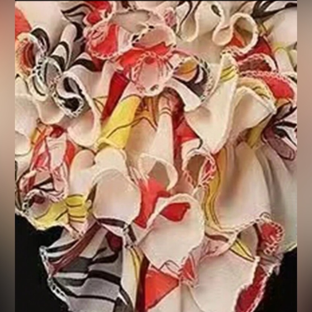 ✨NEW Floral Ruffle Scarf - Multicolor - Picture 3 of 4